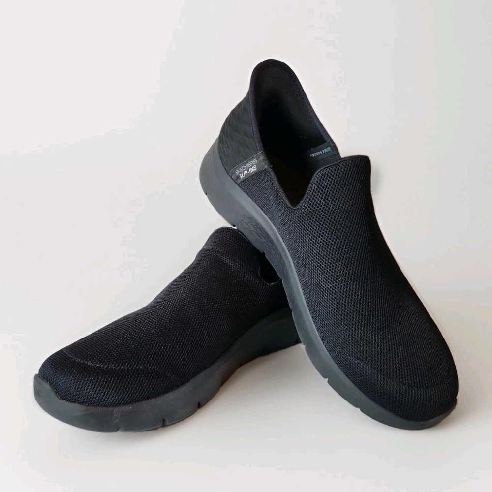 Skechers Slip-Ins GoWalk Flex Shoes Mens 13 Black Walking Comfort Hands Free EUC